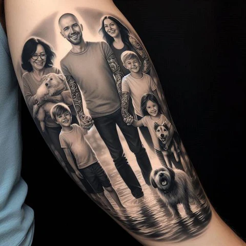 20 Nostalgic Family Tattoo Ideas 14 Family Sleeve Tattoo