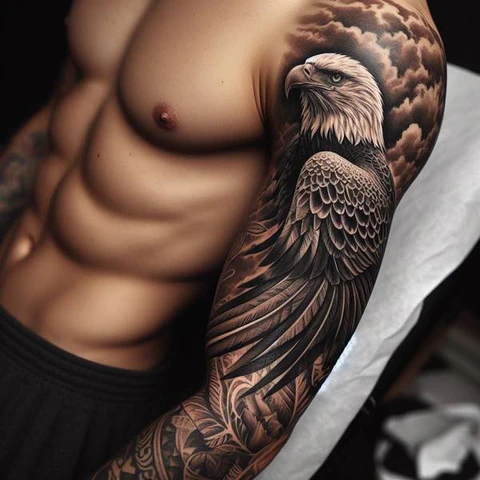 42 Exquisite Eagle Tattoo Ideas 31 Flamboyant Eagle Tattoo On The Sleeve