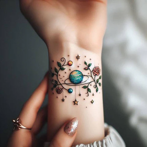 16 Dynamic Ideas For Solar System Tattoos 21 Floral Solar System Tatto