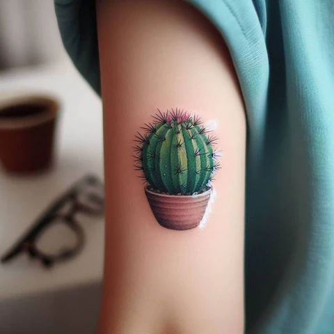 23 Cactus Tattoo Ideas To Smile In The Face Of Adversary! 35 Fluffy Barrel Cactus Tattoo