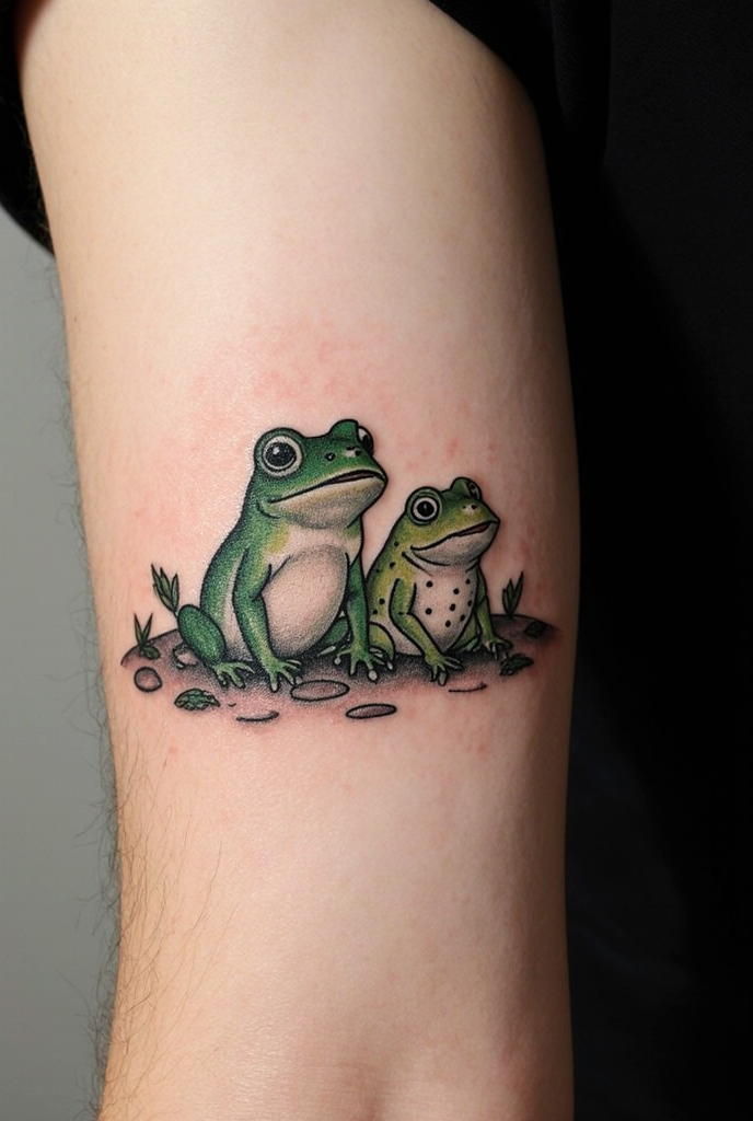 23 Fabulous Frog Tattoo Ideas 3 Friendly Frog And Toad Tattoo 1