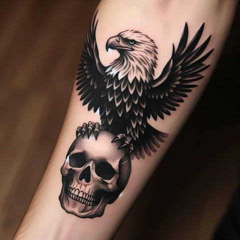 42 Exquisite Eagle Tattoo Ideas 37 Frightening Eagle And Skull Tattoo