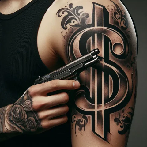 Gangster Dollar Sign Tatt