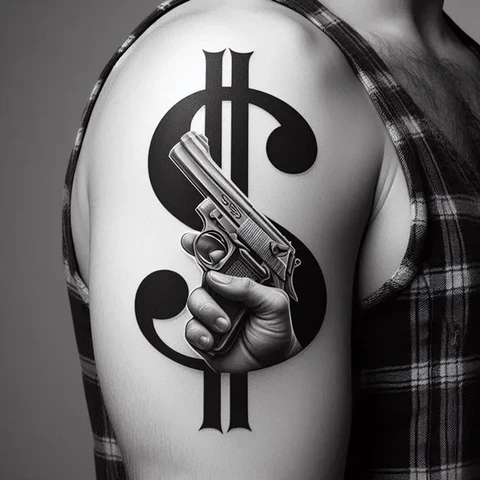 Gangster Dollar Sign Tatt2