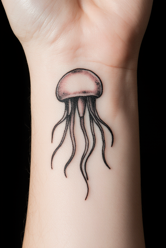 Geometric Jellyfish Tattoo