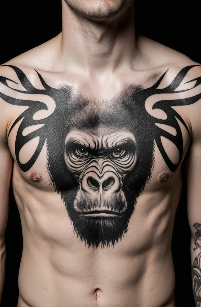 10 Enchanting Gorilla Tattoo Ideas For The Brave Souls 3 Gorilla Chest Tattoo