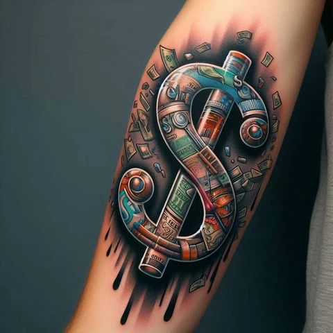 Graffiti Dollar Sign Tatto2