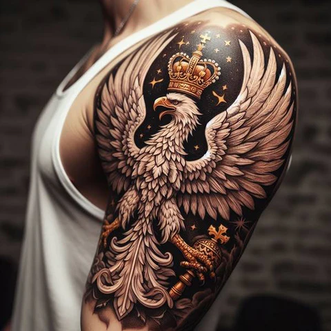 42 Exquisite Eagle Tattoo Ideas 12 Grandiose Eagle Tattoo With A Deep Background