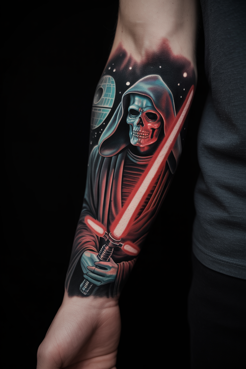 Grim Star Wars Tattoo On Forearm