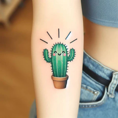 23 Cactus Tattoo Ideas To Smile In The Face Of Adversary! 33 Happy And Joyful Cactus Tattoo 2