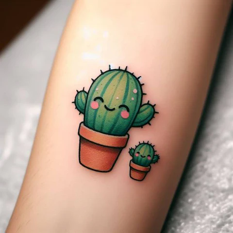 23 Cactus Tattoo Ideas To Smile In The Face Of Adversary! 34 Happy And Joyful Cactus Tattoo 3
