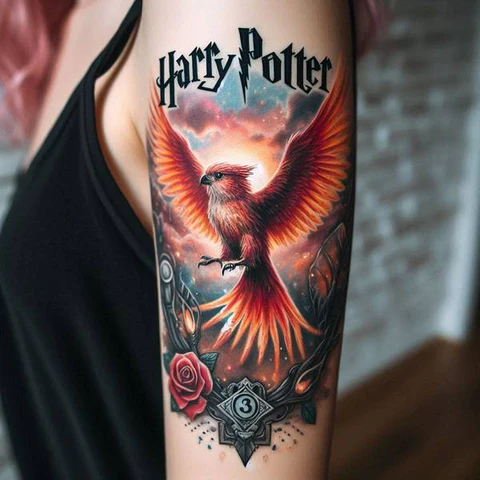 15 Blazing Hot Ideas For Phoenix Tattoos 14 Harry Potter Phoenix Tattoo3