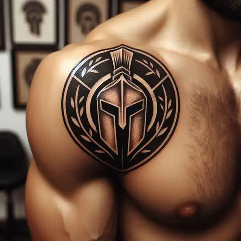75 Meaningful Spartan Tattoo Ideas To Pump Your Blood With Adrenaline 7 Heart Design Of Spartan Shield 2