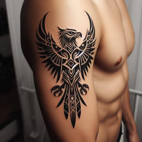 42 Exquisite Eagle Tattoo Ideas 18 Hypnotic Tribal Eagle Tattoo