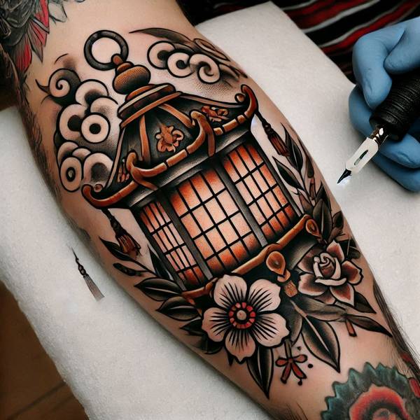 14 Vintage Lantern Tattoo Ideas 16 Ignition Of Inner Strength2