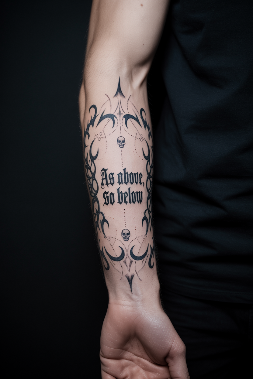 Indulgence Of Death Monochromatic As above so below Gothic Tattoo 2 1