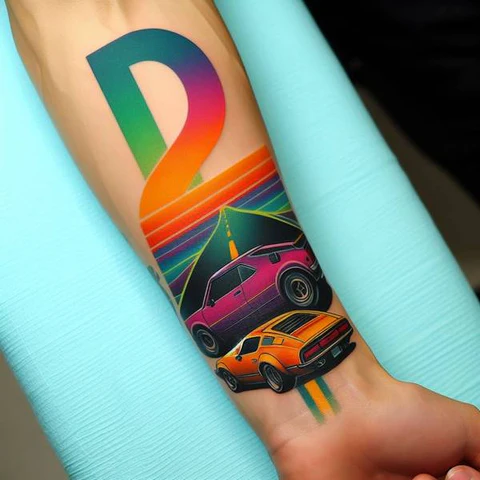 83 Classic Initial Tattoo Ideas To Stay With You Till Eternity! 9 Initial D Tattoo With Blast Of Colors