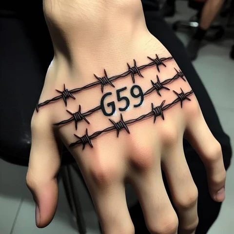 14 Timeless G59 Tattoo Ideas For People With No Fear! 14 Intertwining G59 Barbed Wire Design