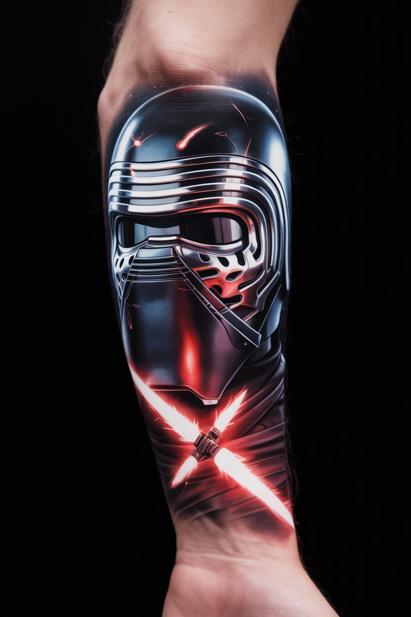 Intimidating Kylo Ren Star Wars Tattoo 2