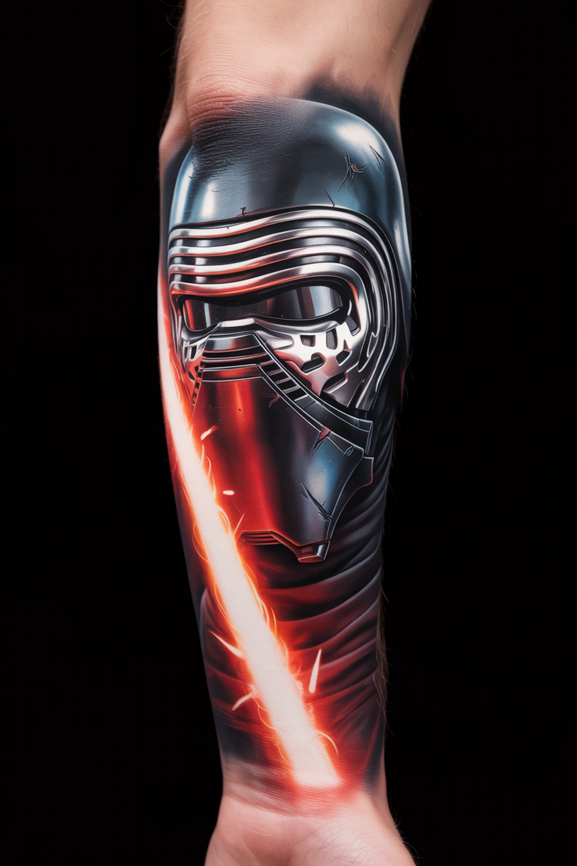 Intimidating Kylo Ren Star Wars Tattoo