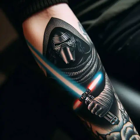 Intimidating Kylo Ren Star Wars Tattoo2
