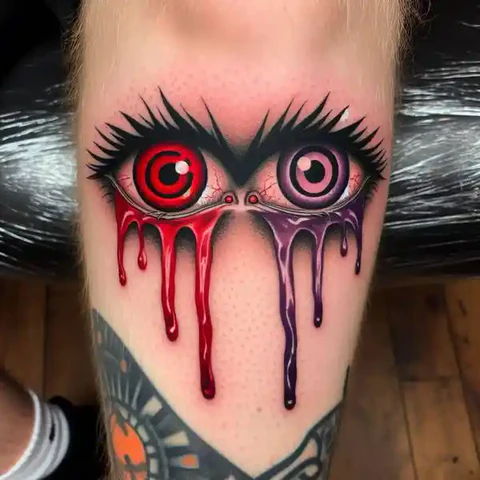 Intricate Sharingan Rinnegan Tattoo