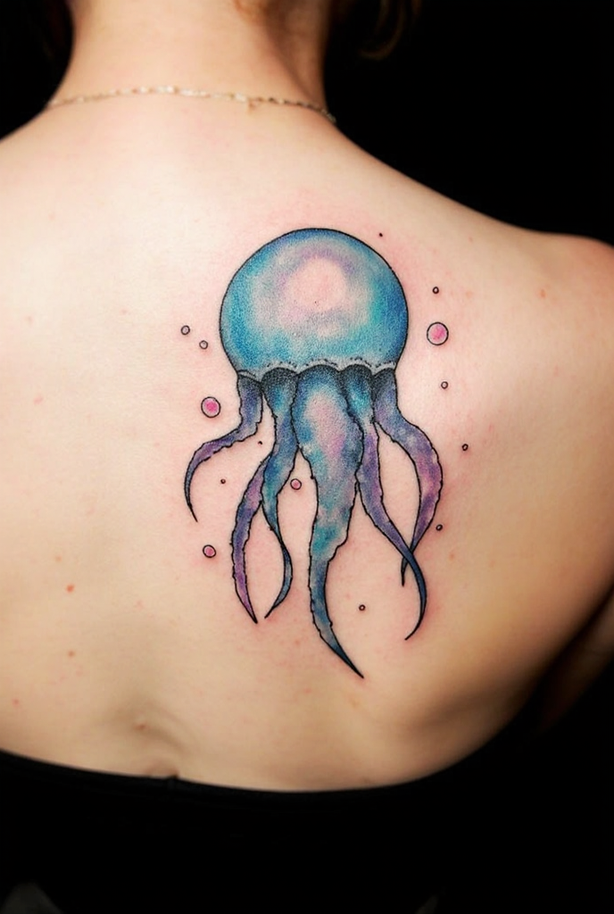 Jellyfish Back Tattoo