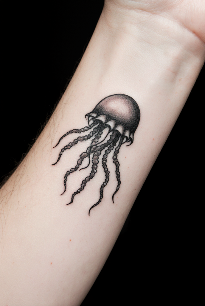 Jellyfish Tattoo Black and White
