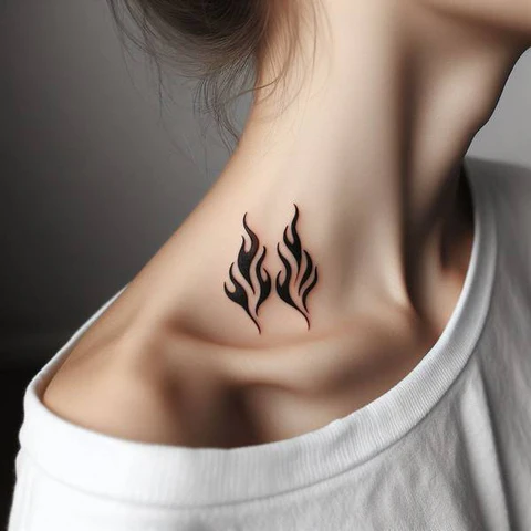 14 Thunderous Twin Flame Tattoo Ideas 12 Many Faces Of Twin Flame On Neck