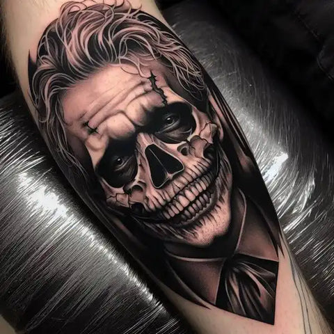 29 Fascinating Joker Tattoo Ideas 39 Masked Skull Joker Tatto