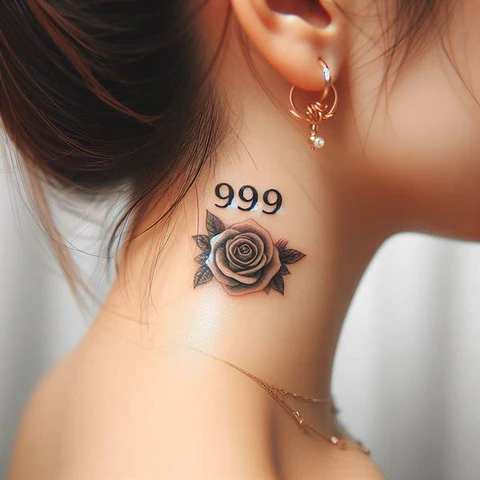 17 Astonishing 999 Tattoo Ideas That Are Both Meaningful And Stylish 16 Minimalist 999 Neck Tattoo 2