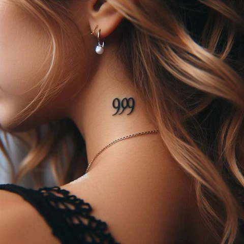 17 Astonishing 999 Tattoo Ideas That Are Both Meaningful And Stylish 15 Minimalist 999 Neck Tattoo