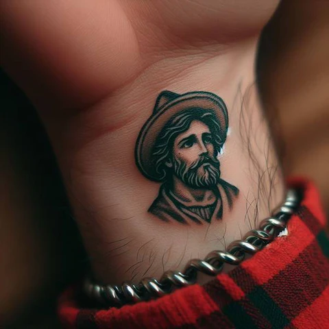 15 Sensational San Judas Tattoo Ideas 18 Minimalistic San Judas Tattoo On Wrist