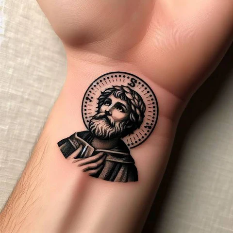 15 Sensational San Judas Tattoo Ideas 19 Minimalistic San Judas Tattoo On Wrist2