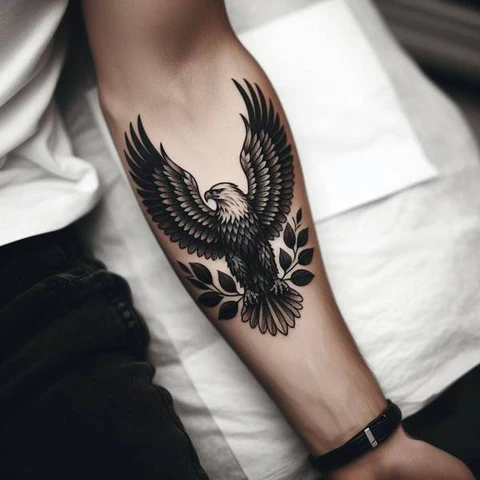 42 Exquisite Eagle Tattoo Ideas 38 Monochromatic Black Eagle Tattoo