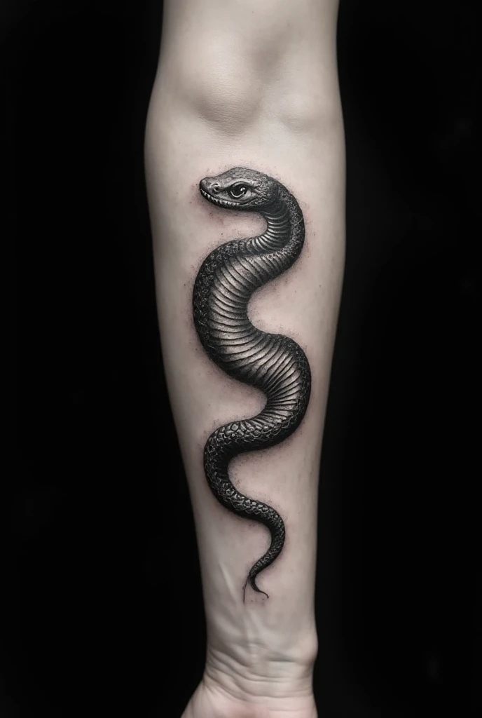 Monochromatic Crowley Snake Tattoo 1