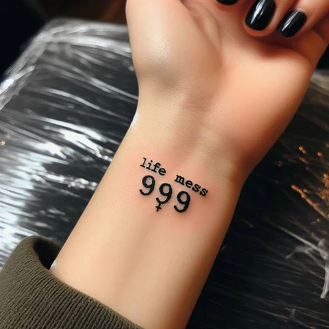17 Astonishing 999 Tattoo Ideas That Are Both Meaningful And Stylish 12 Monochrome Halsey 999 Tattoo With A Life Altering Quote 2