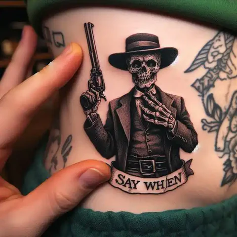21 Dazzling Doc Holliday Tattoo Ideas To Sling Guns Like A Pro! 15 Morbid Doc Holliday Zombie Tattoo With Natural Elements 2