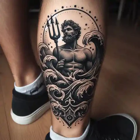 16 Peaceful Poseidon Tattoo Ideas To Control Your Emotions! 1 Motif Of Power Bold Trident Poseidon Tattoo