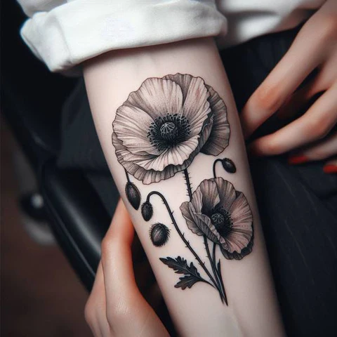 16 Pleasant Poppy Tattoo Ideas To Reveal Life’s Meaning! 26 Multiverse Of Colors2 Whimsical Poppy Bouquet Tattoo
