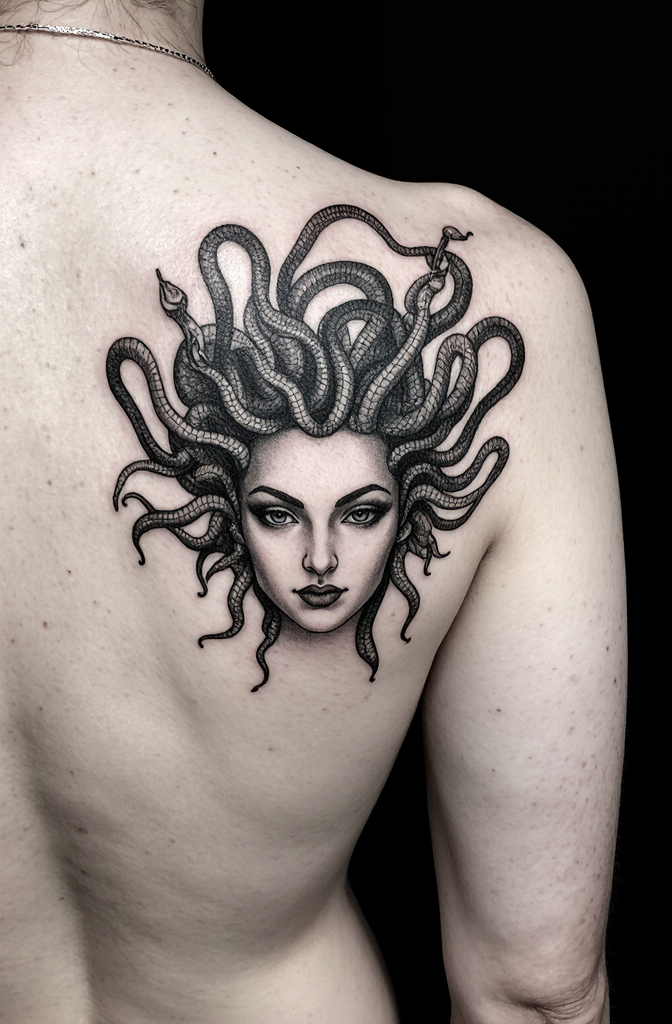 Mythical Medusa Snake Tattoo