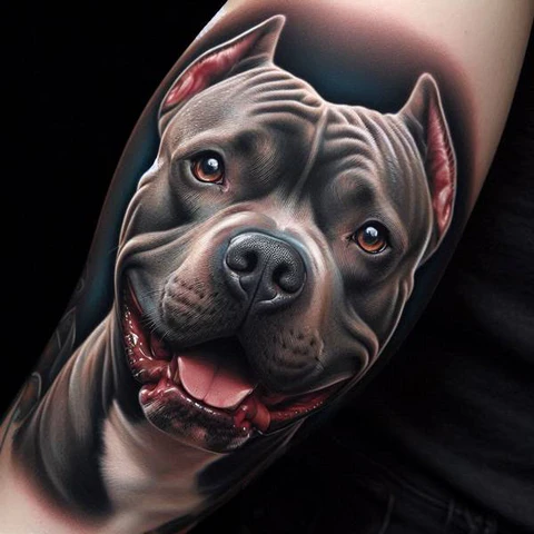 14 Glorious Pitbull Tattoo Ideas 23 Naive Yet Powerful2