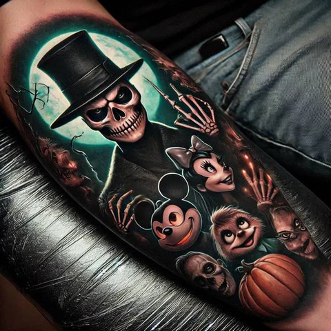 22 Dazzling Disney Tattoo Ideas 23 Nightmare On Disney Stree
