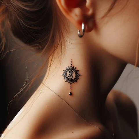 14 Stunning Spiritual Tattoo Ideas 19 Ohm Symbol On Neck