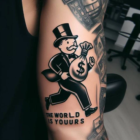 Old Fashioned Monopoly Tattoo With A Tweak Of
