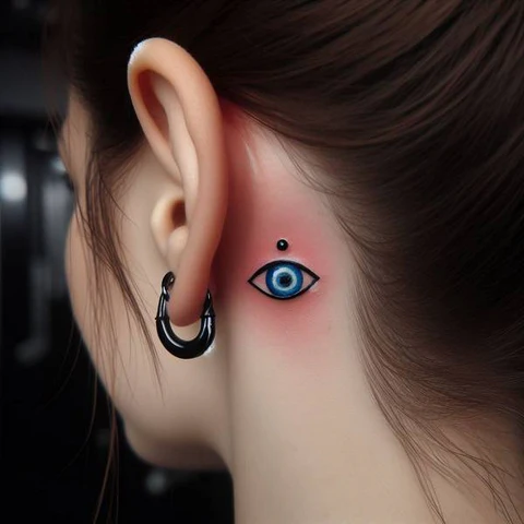 18 Engaging Evil Eye Tattoo Ideas 28 Omnipotent Evil Eye Tattoo Behind The Ear