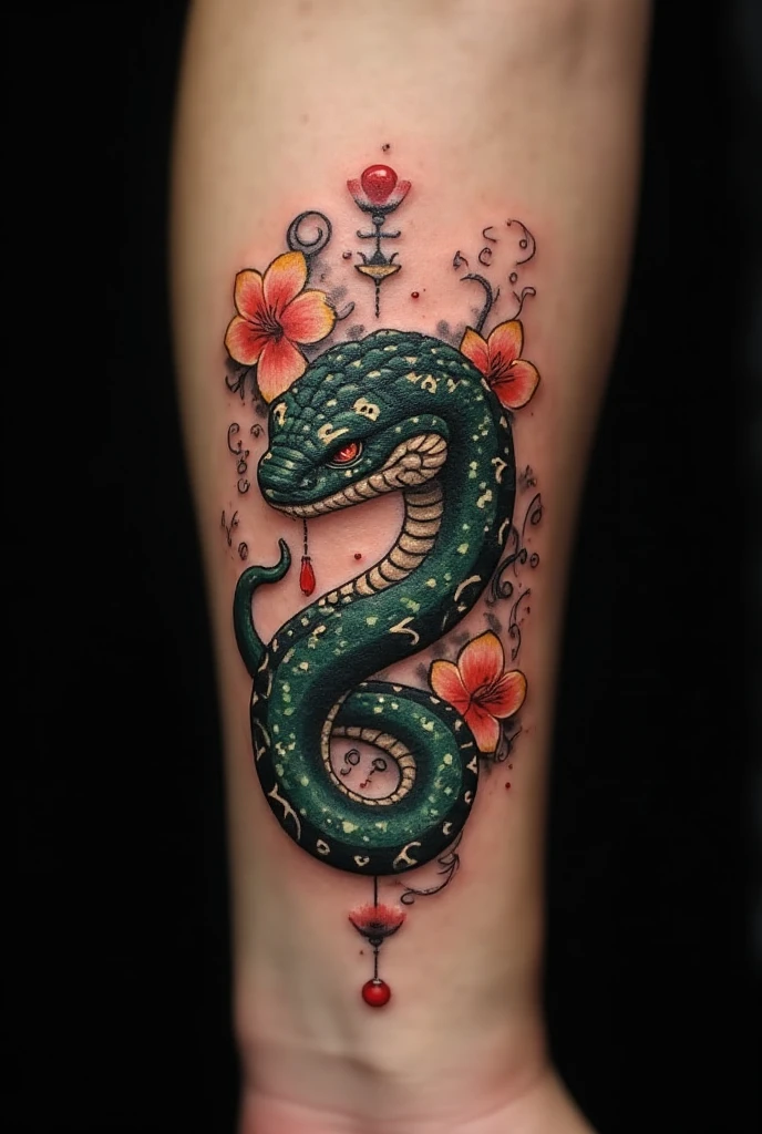 Ornamental Japanese Snake Tattoo 1