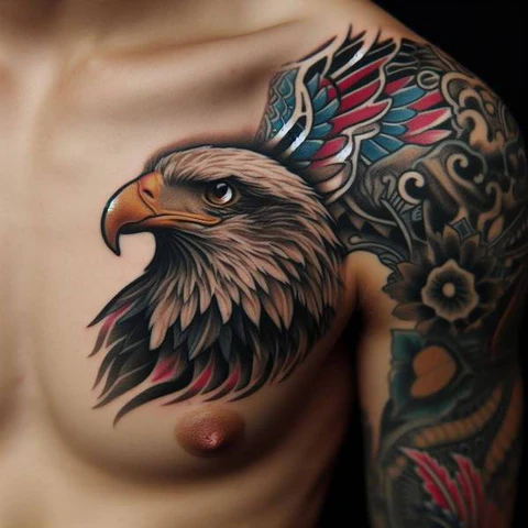 42 Exquisite Eagle Tattoo Ideas 2 Passionate Eagle Tattoo On The Chest