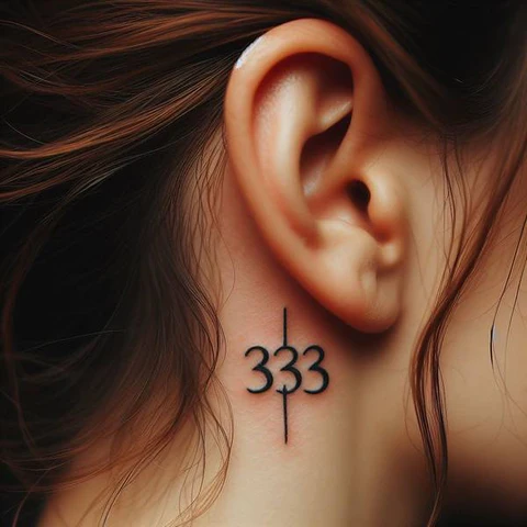 11 Thrilling 333 Tattoo Ideas To Enhance Your Creative Prowess! 16 Path Of Life Symbolic 333 Tattoo Behind The Ear