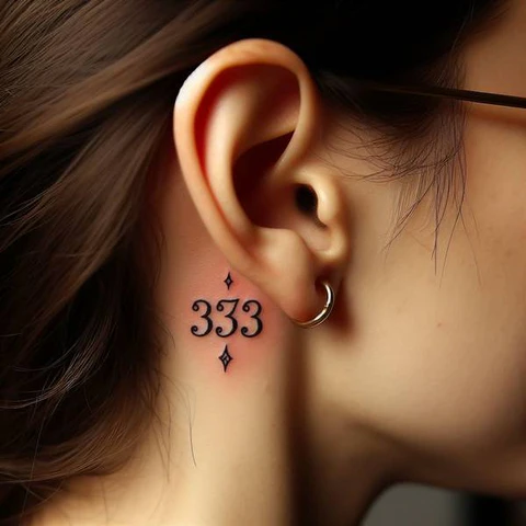 11 Thrilling 333 Tattoo Ideas To Enhance Your Creative Prowess! 17 Path Of Life2 Symbolic 333 Tattoo Behind The Ear